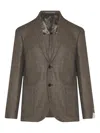 Corneliani Cc Collection Hopsack Refined Blazer In Brown