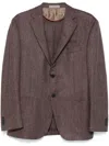 Corneliani Single-breasted Blazer In Brown