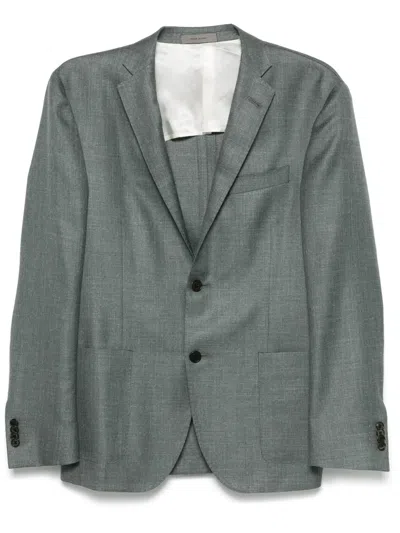 Corneliani Single-breasted Blazer In Grey
