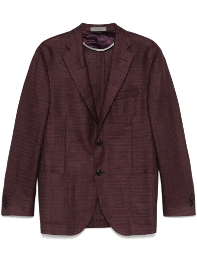 Corneliani Single-breasted Blazer In Red