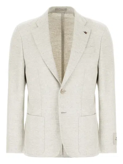 Corneliani Single-breasted Blazer In White