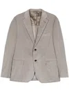 Corneliani Single-breasted Corduroy Blazer In Grey