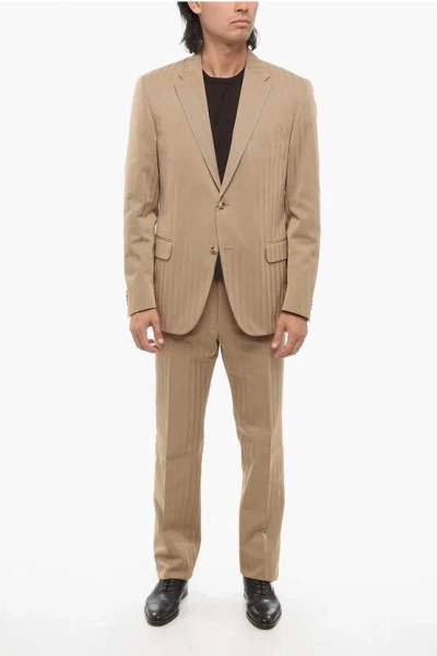 Corneliani Single Breasted Cotton Blazer With Flap Pocktes