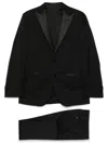 Corneliani Virgin Wool Suit In Black In Black