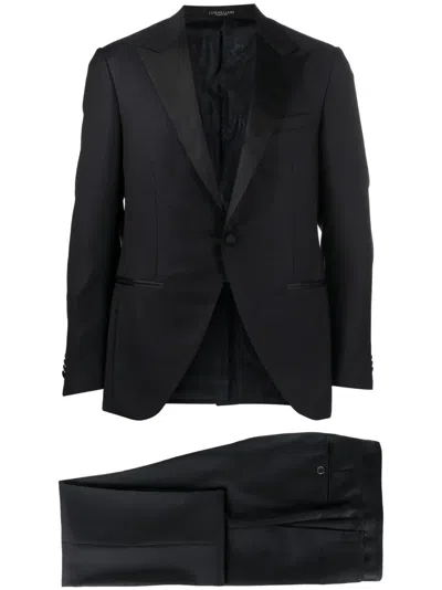 Corneliani Single-breasted Dinner Suit In Blue