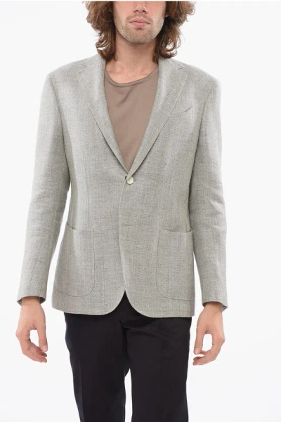 Corneliani Single-breasted Gate Linen Blend Blazer