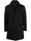 Corneliani Single-breasted Hooded Lightweight Jacket In Schwarz