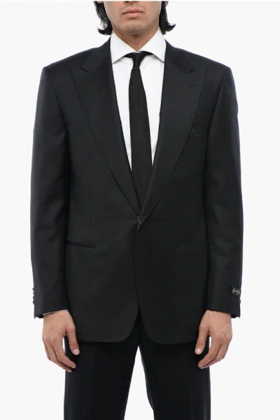 Corneliani Single-breasted Mantua Blazer With Peak Lapel In Grey