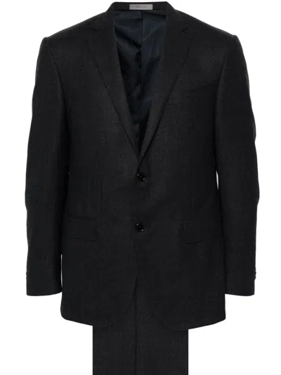 Corneliani Single-breasted Virgin Wool Suit In Blue