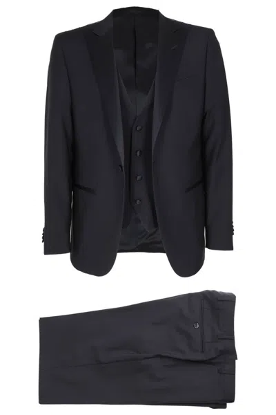 CORNELIANI SINGLE-BREASTED SUIT WITH V-NECK VEST