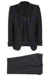 Corneliani Single-breasted Suit With V-neck Vest In Blue