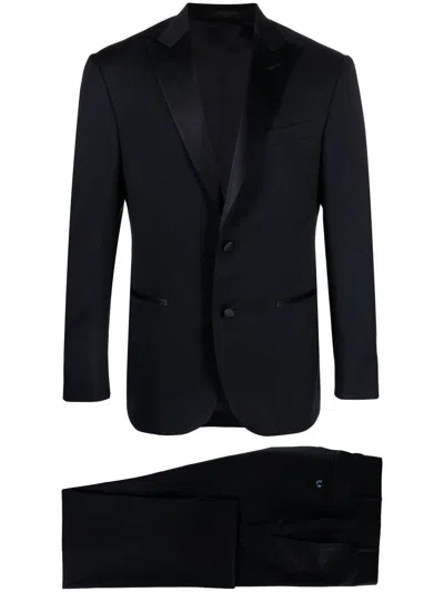 Corneliani Single-breasted Three-piece Suit In Blue