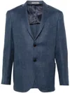 Corneliani Single-breasted Twill Blazer In Blue