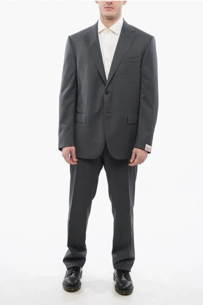 Corneliani Single-breasted Virgin Wool Suit With Notch Lapel