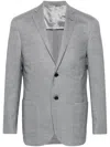 Corneliani Single-breasted Wool-blend Blazer In Grey