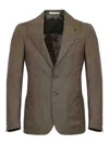 Corneliani Single-breasted Wool Jacket In Gray