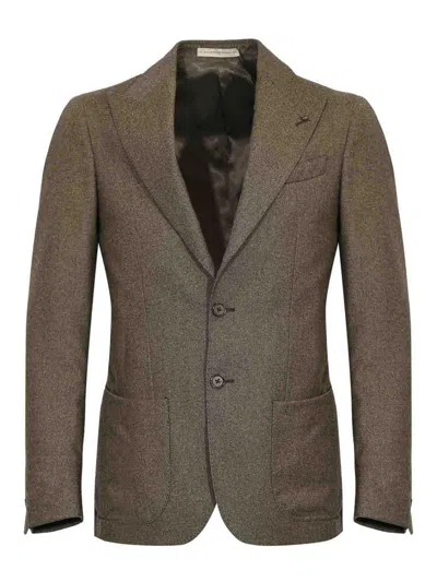 Corneliani Single-breasted Wool Jacket In Gray