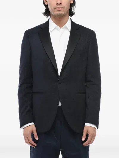 Corneliani Single-breasted Blazer In Blue