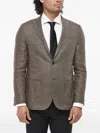 Corneliani Single-breasted Blazer In Brown