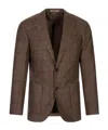 Corneliani Single-breasted Blazer In Brown
