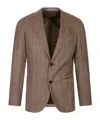 Corneliani Notched-lapels Single-breasted Blazer In Brown