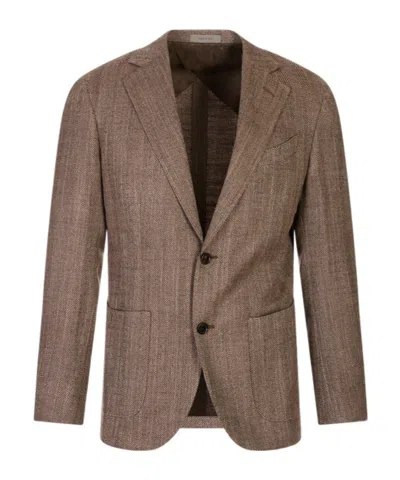 CORNELIANI HERRINGBONE-WEAVE BLAZER