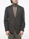 Corneliani Single-breasted Blazer In Brown