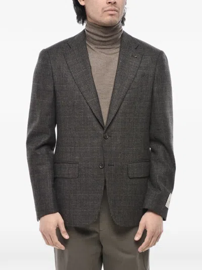 Corneliani Single-breasted Blazer In Brown