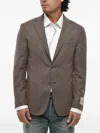 Corneliani Brown Notched Lapel Blazer In Brown