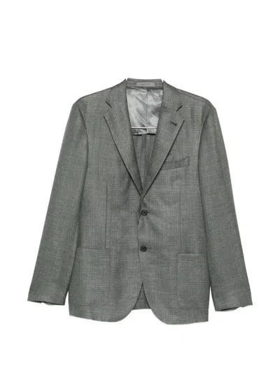 Corneliani Single-breasted Blazer In Gray