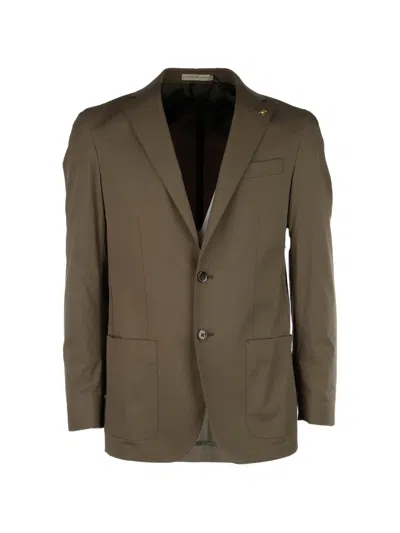 Corneliani Single-breasted Blazer In Green