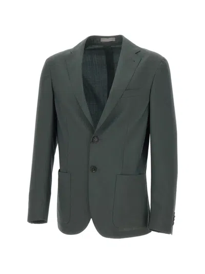 Corneliani Single-breasted Blazer In Green