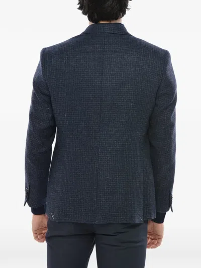 Corneliani Single-breasted Blazer Jacket In Blue