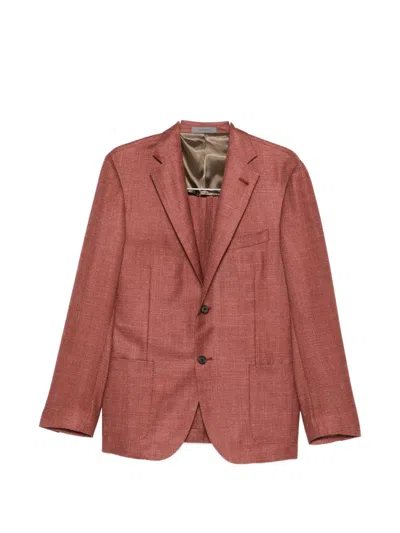 Corneliani Single-breasted Blazer In Red