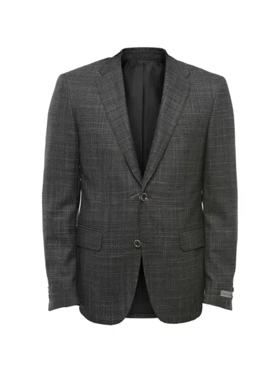 Corneliani Single-breasted Checked Blazer In Black