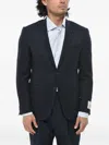Corneliani Single-breasted Flap-pocket Blazer In Blue