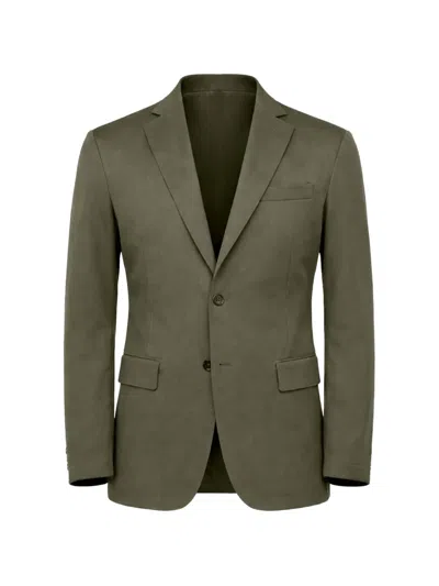 Corneliani Single-breasted Flap-pocket Blazer In Green