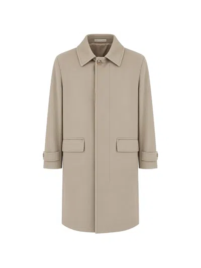 Corneliani Single-breasted Flap-pocket Coat In Metallic