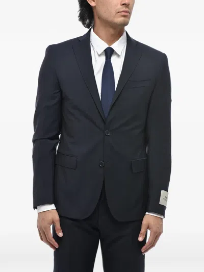 Corneliani Single-breasted Flap-pocket Suit In Blue