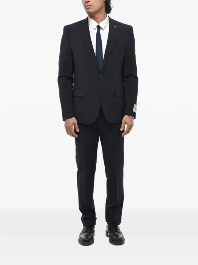 Corneliani Single-breasted Flap-pocket Suit In Black