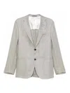 Corneliani Single-breasted Notched-lapels Blazer In Gray