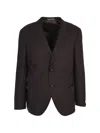 Corneliani Single-breasted Jacket In Brown