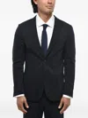 Corneliani Single-breasted Jersey Blazer In Blue