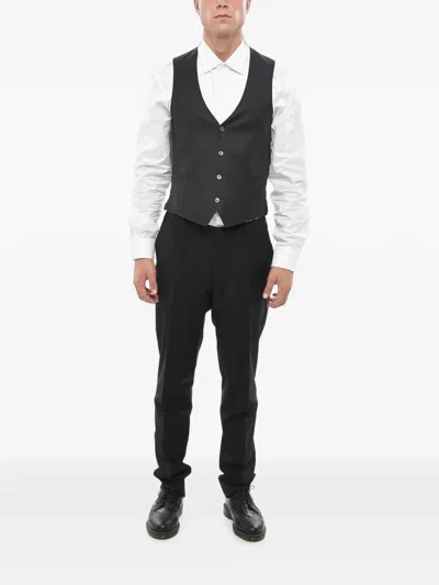 Corneliani Single-breasted Martingale Waistcoat In White