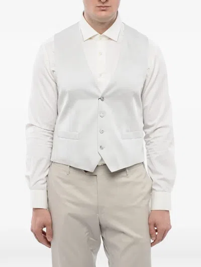 Corneliani Single-breasted Martingale Waistcoat In White