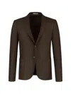 Corneliani Single-breasted Notched-lapel Blazer In Brown