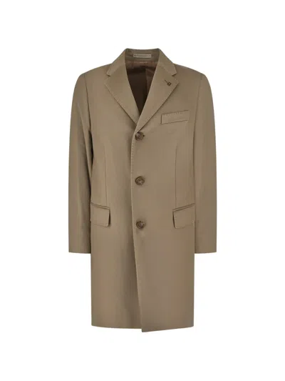 Corneliani Single-breasted Notched-lapels Coat In Multi