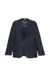 Corneliani Single-breasted Notch-lapels Blazer In Blue