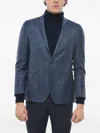 Corneliani Single-breasted Patch-pocket Blazer In Blue