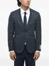 Corneliani Single-breasted Patch-pocket Blazer In Blue